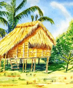 Aesthetic Nipa Hut Paint By Numbers