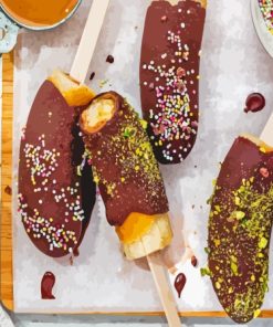 Bananas With Caramel And Chocolate Paint By Numbers