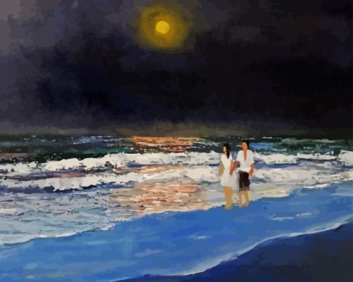 Evening Beach Walk Paint By Numbers