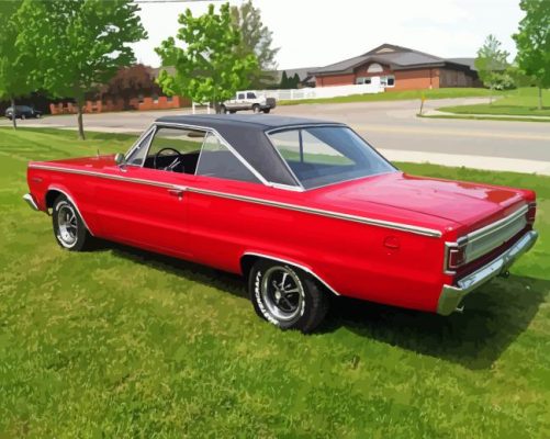 Black And Red Plymouth Belvedere Paint By Numbers