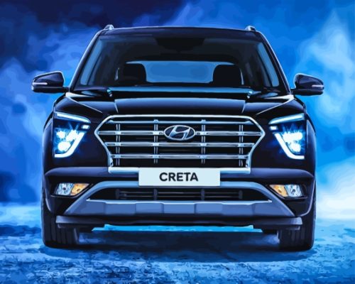 Black Hyundai Creta Car Paint By Numbers