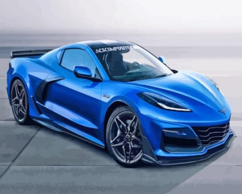 Blue Chevrolet Corvette Car Paint By Numbers