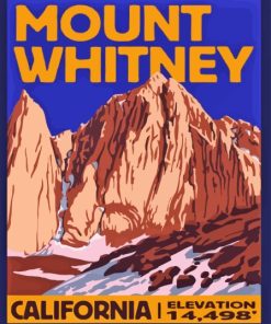 California Mt Whitney Poster Paint By Numbers