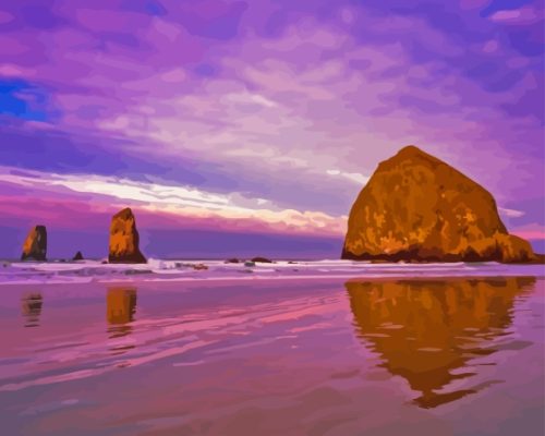 Cannon Beach Oregon Sunrise Paint By Numbers