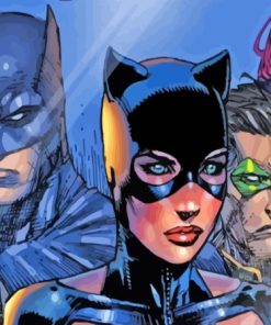 Catwoman With Batman And Robin Paint By Numbers