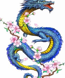 Chinese Floral Dragon Paint By Numbers