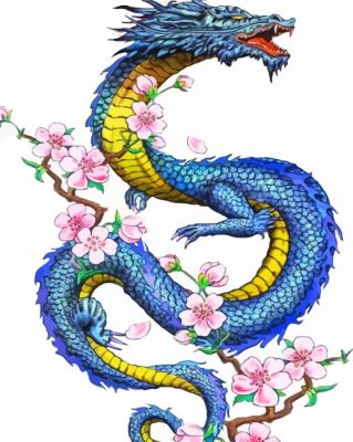 Chinese Floral Dragon Paint By Numbers