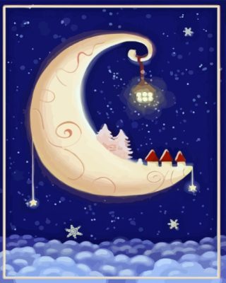 Christmas Crescent Moon Paint By Numbers