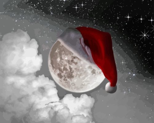 Christmas Moon Paint By Numbers