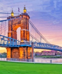 Cincinnati Roebling Bridge Paint By Numbers