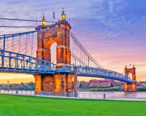 Cincinnati Roebling Bridge Paint By Numbers