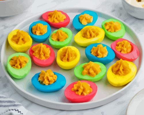 Colorful Easter Deviled Eggs Paint By Numbers