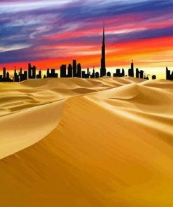 Dubai Desert Sunset Scene Paint By Numbers