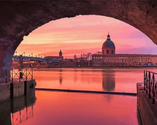 France Toulouse City At Sunset Paint By Numbers