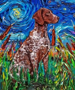 German Shorthaired Pointer Starry Night Paint By Numbers