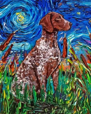 German Shorthaired Pointer Starry Night Paint By Numbers