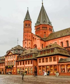 Germany Mainz Cathedral Building Paint By Numbers