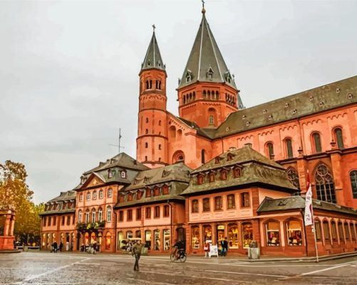 Germany Mainz Cathedral Building Paint By Numbers