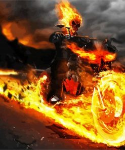 Ghost Rider Motorcycle Rider Paint By Numbers