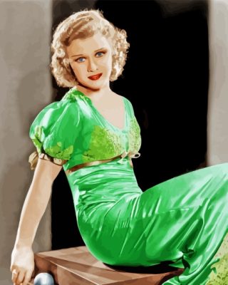 Ginger Rogers Wearing A Green Dress Paint By Numbers