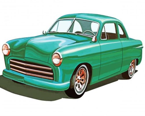 Green 49 Ford Coupe Art Paint By Numbers