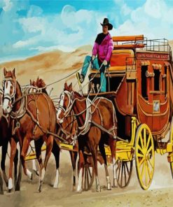 Horse Stagecoach Paint By Numbers