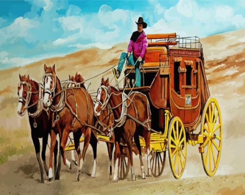 Horse Stagecoach Paint By Numbers