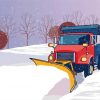 Illustration Snow Plow Truck Paint By Numbers
