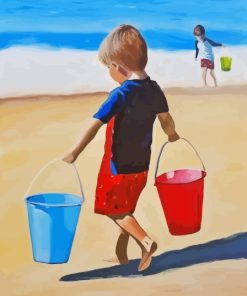 Kid At Beach Paint By Numbers