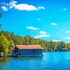 Lake Burton Boathouse At Moccasin Creek State Park Paint By Numbers