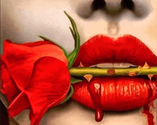 Lips Flower Paint By Numbers