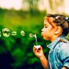 Lovely Little Girl Blowing Bubbles Paint By Numbers