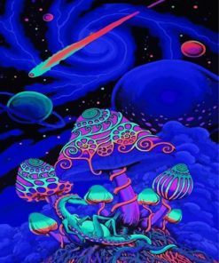 Magical Space Mushroom Paint By Numbers