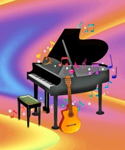 Music Instruments Piano And Guitar Paint By Numbers