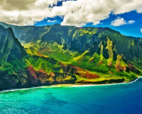 Nā Pali Coast State Park Landscape Paint By Numbers