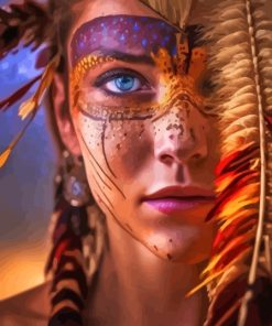 Native American Indian Face Paint By Numbers