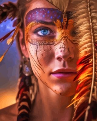 Native American Indian Face Paint By Numbers