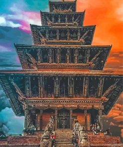 Nepal Bhaktapur Nyatapola Temple Paint By Numbers