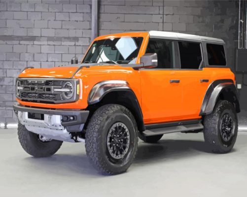 Orange Ford Bronco Paint By Numbers