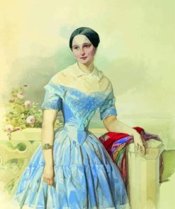 Portrait Of A Lady In Blue Dress Vladimir Paint By Numbers