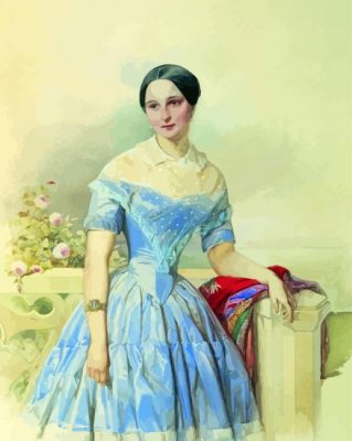 Portrait Of A Lady In Blue Dress Vladimir Paint By Numbers