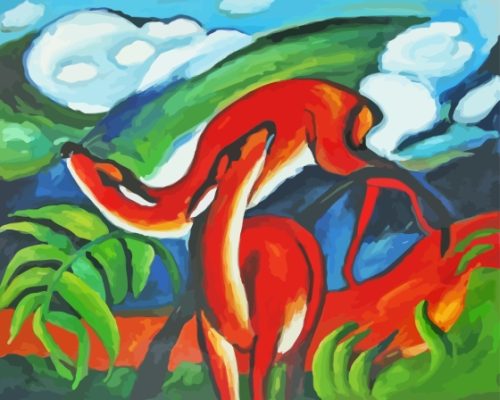 Red Deer By Franz Marc Paint By Numbers