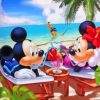 Relaxing Mickey And Minnie At The Beach Paint By Numbers