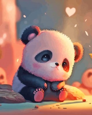 Sad Anime Baby Panda Paint By Numbers