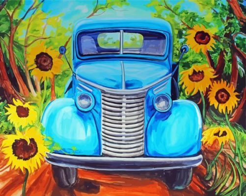 Sunflower In Truck Paint By Numbers