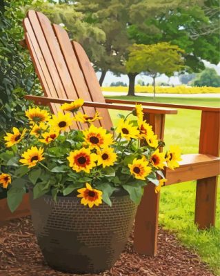 Sunflower With Chair Paint By Numbers