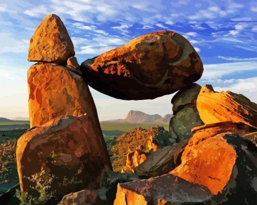 The Balanced Rock Big Bend National Park Paint By Numbers