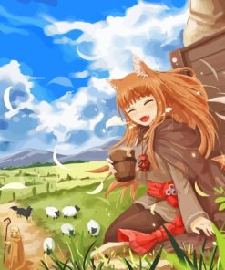 The Wise Wolf Holo Anime Character Paint By Numbers