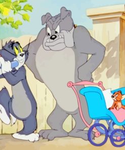 Tom And Jerry And Dog Spike Paint By Numbers