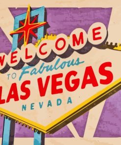 Vintage Welcome To Las Vegas Poster Paint By Numbers